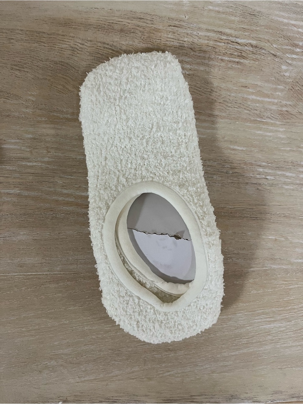 White Fuzzy No-Show Socks